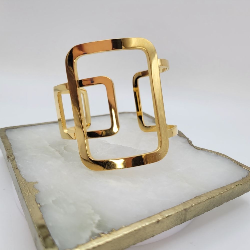 Adornia | NWT Gold Plated Sculptural Cuff Bracelet